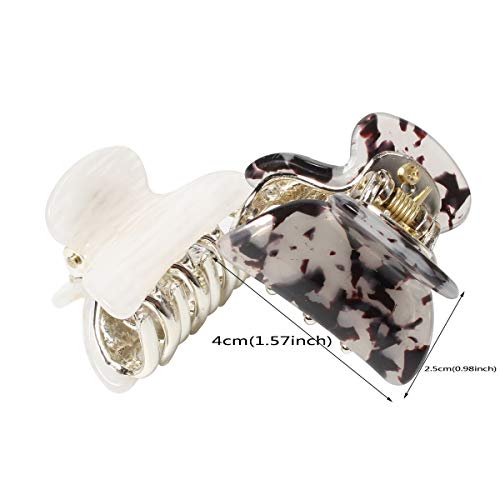 1.57 inch Small Acrylic Hair Claw Clips for Girls and Women Marbling Hair Clips,Plastic No-Slip Grip Jaw Hair Clip Hair Jaw Clamp,Pack of 12