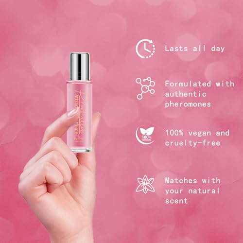 15 mL Pheromones Perfumes for Women, Long-lasting Roll on Pheromone Perfume to Attract Men, Enhance Charm & Confidence, Vegan Cruelty-Free Travel Perfume