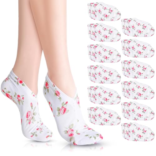 12 Pairs Moisturizing Socks Overnight for Dry Feet Spa Lotion Sleeping Socks Cosmetic Moisturizing Dry Feet Healing Care for Cracked Skin Women Men