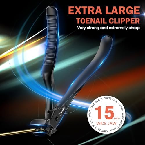 BEZOX Toenail Clippers for Seniors – Upgraded Long Handled Curved Head Toe Nail Clippers for Thick Nails for Elderly - Black