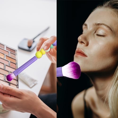 10Pieces Beadable Makeup Brushes Diy Makeup Comestic Brushes Beaded Brushes Kit for DIY Beaded Eyeshadow Brush (Beadable Makeup Brushes-10pieces=2Sets)-Purple