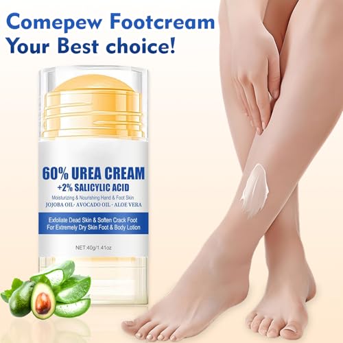 2026 New 60% Urea Hydrating and Anti-Cracking Foot Cream, Moisturising and Relieves Cracking and Dryness Foot Cream, Hand Foot Lotion Heel Stick Repairs (1)