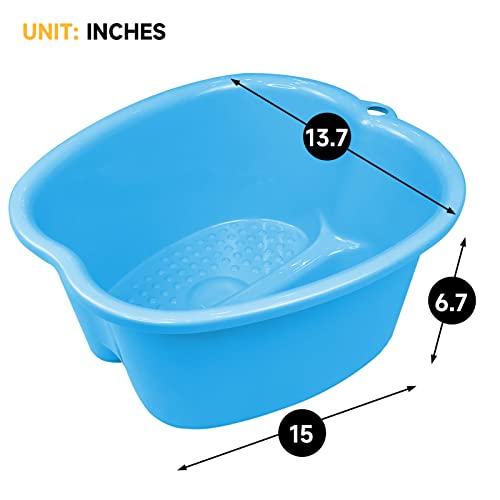 2 Pcs Foot Soaking Bath Basin - Large Foot Soaking Tub Foot Bath Spa Wash Basin Foot Bucket Foot Soaking Tub Feet at Home (Purple/Blue)