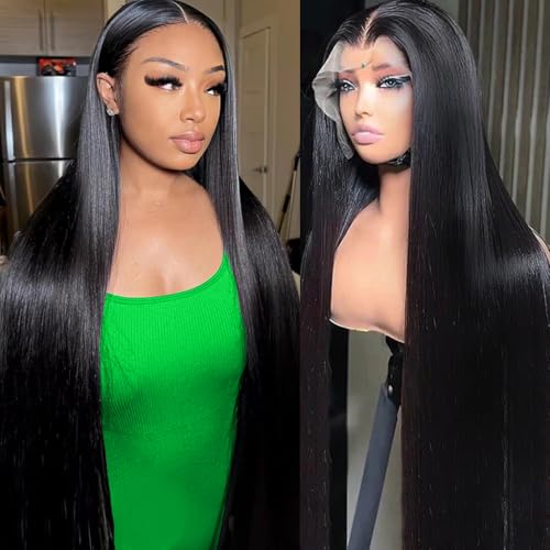 30 Inch 13x6 Lace Front Wigs Human Hair Pre Plucked Straight HD Lace Front Wigs Human Hair 180 Density 13x6 Frontal Wigs with Baby Hair Straight Glueless Wigs Human Hair for Women