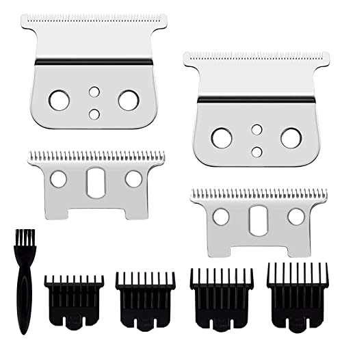 2 Pcs Replacement Blades Compatible with Andis #04710 and Andis #04521 hair Trimmer Compatible with Andis T Outliner & GTX Trimmer(sliver steel T blade + sliver steel blade)