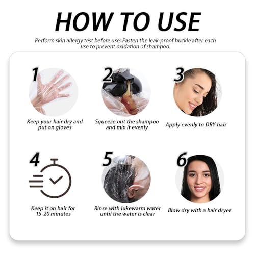 Hair Dye Shampoo 3 in 1, Instant Herb Ingrident Hair Dye to Cover Gray Hair, Long-lasting & Natual, Wine Red, 400 ML