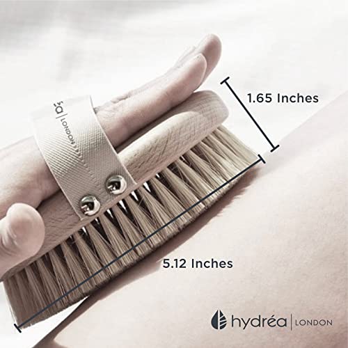 Hydrea London Dry Brushing Body Brush with Cactus Bristle - Cellulite Remover, Vegan Best Dry Brush for Flawless Skin, Helps Improve Lymphatic Drainage - FSC® Certified Beechwood.