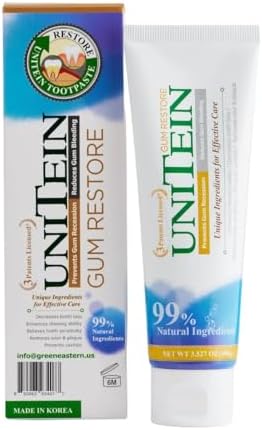 Gum Restore Toothpaste, Improves and protects damaged & bleeding gums, Breaks Down Plaque, Resists Tarter, Plant-based Formula, 99% Natural Ingredients, Free of Fluoride, Triclosan, Microbeads