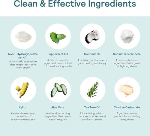 HUPPY Toothpaste Tablets, Nano Hydroxyapatite - Natural Whitening, Fluoride Free and Remineralizing - Travel Tabs, Charcoal Flavor, 62 Count