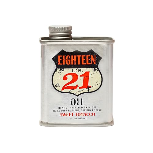 18.21 Man Made Hair, Skin & Beard Oil for Men, 4 Scents - Non-Greasy, Conditioning Balm with Castor Seed, Jojoba, and Argan Oils - Premium Tattoo and Mustache Care Products