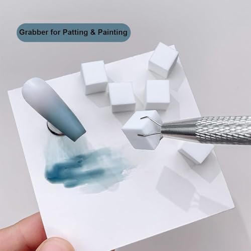 100pcs Sponges with Grabber and Nail Art Brushes, Nail Tools Set for Ombre Gradient Nail Gel Painting Gel Kit Multifunctional Nail Brushes for Nail Design (Brushes Grabber Sponges)