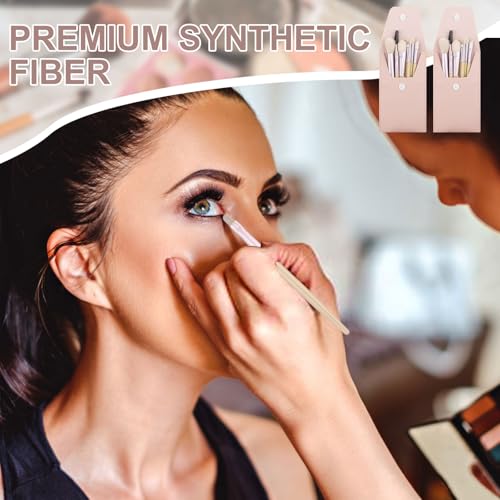 10 Sets Travel Size Makeup Brushes Set Mini Face Make up Brushes Brushes Bag for Makeup Party Favors Wedding Bridal Shower Favors Bridesmaid Gift Bachelorette Party Gift (lvory Beige, 10pc)