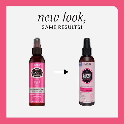 HASK Keratin 5-in-1 Leave-In Conditioner Duo (6oz-Qty 2) & Keratin Deep Conditioner Packette, Color Safe, Sulfate-Free, Paraben-Free, Gluten-Free, for All Hair Types