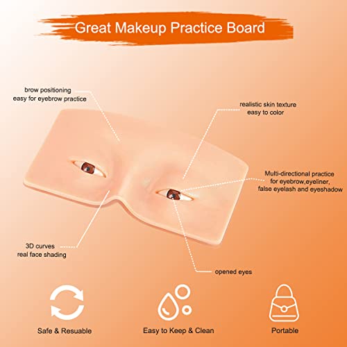 3D Reusable Makeup Mannequin - Practice Face Board with Eyeshadow Palette for Makeup Artists & Beginners