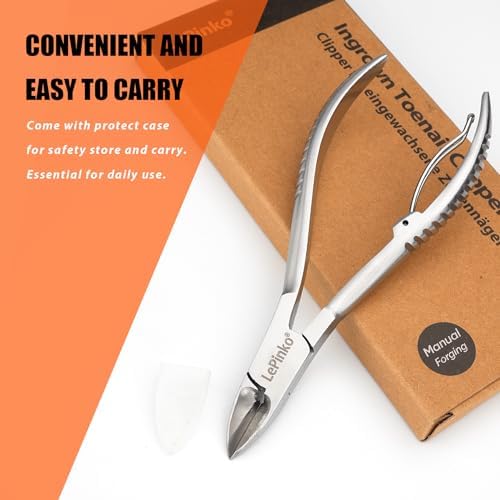 Heavy Duty Podiatrist Toenail Clippers for Thick and Ingrown Nails, Hand Forged Stainless Steel Toe Nail Clippers for Men Women Seniors