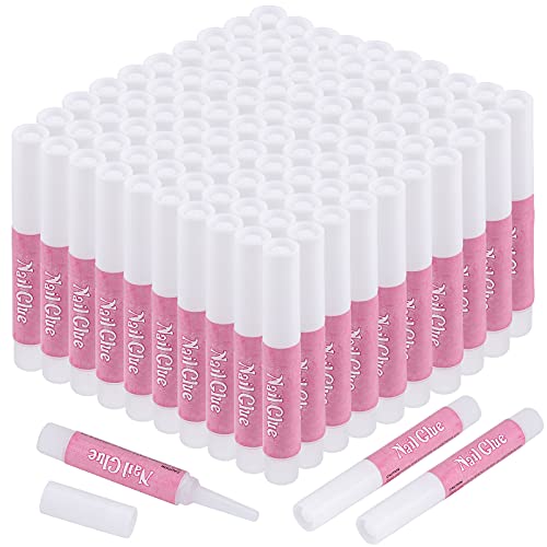 100PCS Acrylic Nail Tips Adhesive Super Bond Long Lasting Glue for DIY Nail Art, 2g/Bottle