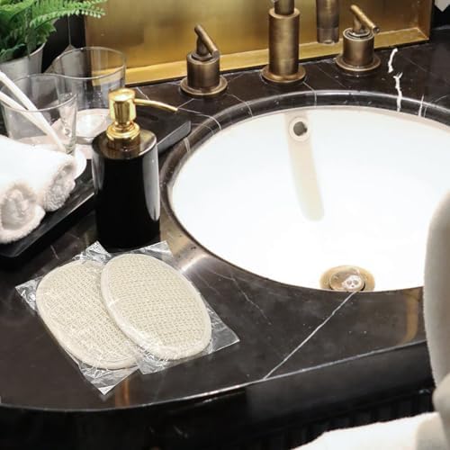 (10 Pk) Individually Wrapped Loofahs, Natural Loofah Luffa Pad Sponge Pouf Brush for Travel Bath Shower - Beige
