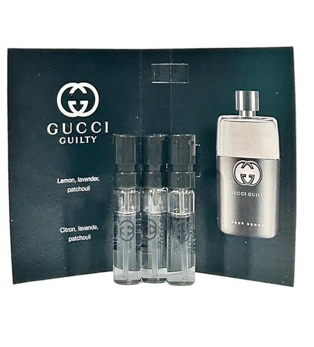 Gucci Guilty Sample Perfume Eau De Toilette Men Spray Pour Homme MINI SMALL Travel Size 1.5 ML / 0.05 - set of 3