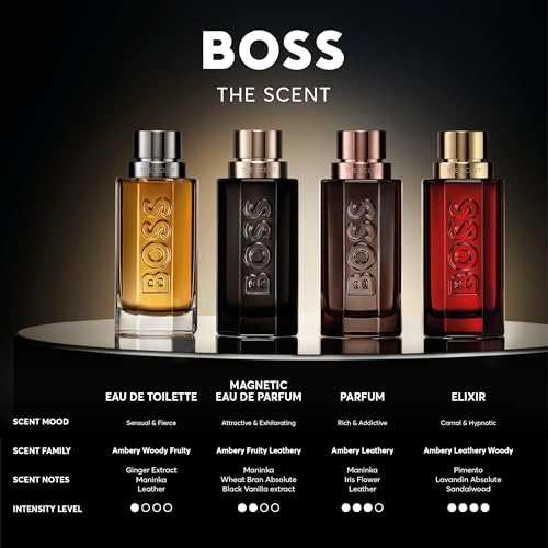 Hugo Boss The Scent Parfum – Ambery Men's Cologne – With Notes of Ginger, Maninka Fruit, Iris & Leather Accord – Luxury Perfumes for Men – Long Lasting Fragrance