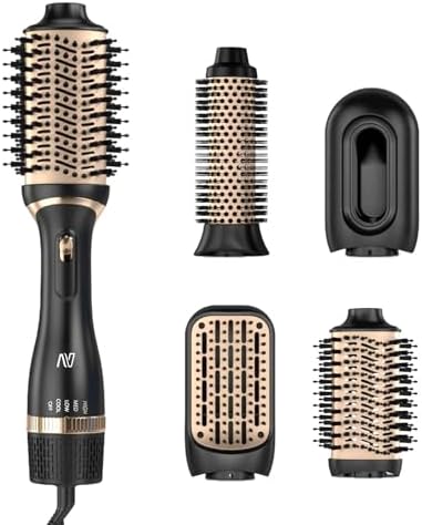 Hair Dryer Brush, Multifunctional Hot Air Brush with Adjustable Heat Settings for Different Hair Types, Negative Ion Technology & Quick Drying