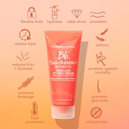 Bumble and bumble. Hairdresser's Invisible Oil Long Last Styling Cream | Hydrating, Anti Frizz, Prevents Split Ends, Color Safe | Curly, Wavy, Straight | With Argan Oil, Coconut Oil + Grapeseed Oil