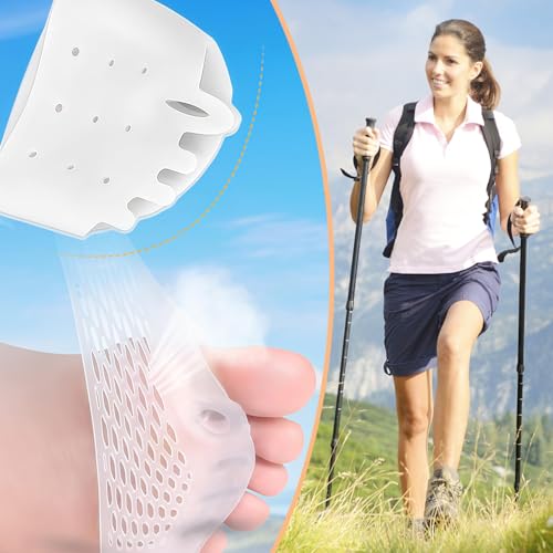4 Pairs Hyggear Silicone Toe Separators for Women, Toe Separators for Women and Men, Silicone Toe Separators for Women & Men, Realign Crooked Toes.