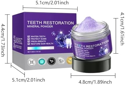 2PCS Purple Teeth Restoration Mineral Powder, Mineral Tooth Powder, Dental Restoration Mineral Effective in Strengthening Teeth and Gums for Daily Use