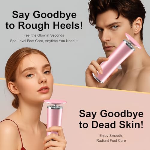 10-in-1 Electric Foot Callus Remover, Adjustable Speed Electric Callus Remover for Feet with 60 Sanding Pads, Foot Callus Remover, Heel Scraper for Cracked Heels (Rose Pink)