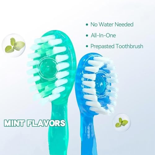 5 in 1 Mini Brush, Toothpaste and Floss, 26 Packs Disposable Toothbrushes with Toothpaste, Mini Toothbrushes Individually Wrapped Box, Oral Care On The Go Prepasted Travel Toothbrush