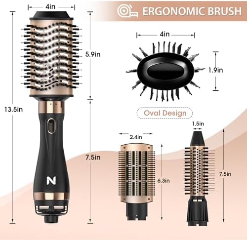 Hair Dryer Brush Blow Dryer Brush in One for Drying and Straightening, Volumizer Multi-Styler for All Hair Types, Frizz-Free Blowout Brush for Salon Quality
