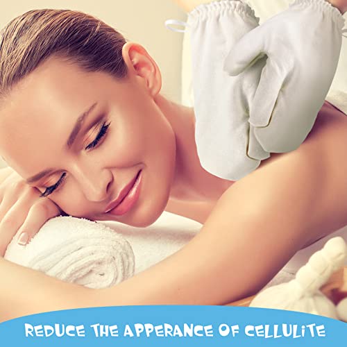 2 Pieces Raw Silk Garshana Gloves Ayurvedic Massaging Mitts Raw Silk Gloves Dry Massage Brush Gloves Exfoliating Gloves Bath Scrubbing Massage Shower Gloves for Women