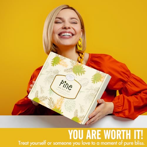 Birthday Gifts for Women, Bath Gift Baskets for Women, Get Well Soon Gifts, Pine Scented Relaxing Spa Care Package w/Bubble Bath, Bath Salt Spa Essential, Christmas, Valentine'S Day, Mothers Day