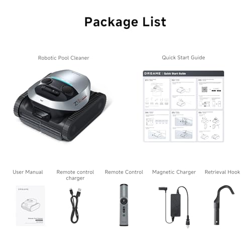 DREAME Z1 Pro Cordless Robotic Pool Cleaner, LiFi Remote Control, 8000 GPH Suction, Waterline Horizontal Cleaning, Auto-Retrieval, Automatic Pool Vacuum for Above & In-Ground Pools, Upgraded Version