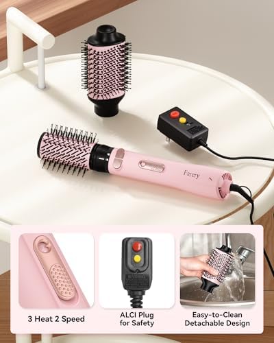 2-in-1 Blow Dryer Brush Set for Frizz-Free Blowout | 2-inch Rotating Hair Dryer Brush & 3-inch Hot Air Brush with Oval Barrel | 1000W for Fast Drying, Straightening, Volumizing & Smoothing