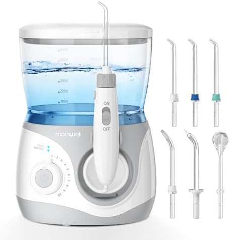 Home Water Flosser, Water Flosser for Teeth 600 ml Large Capacity,10 Adjustable Pressures,6 Home Nozzles Professional Oral Irrigator for Teeth Clean