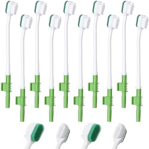 10 Pcs Suction Swab Toothbrush Care Disposable Oral Swab Suction Toothbrush for Machine Sponge Individually Wrapped for Elderly Adults Oral Dental Mouth Care