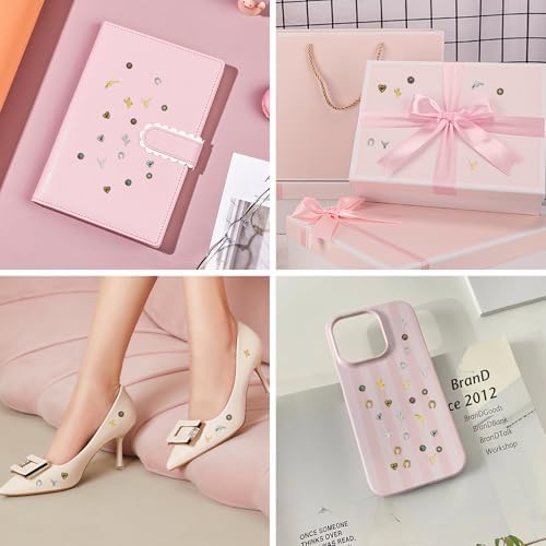 30 PCS Western Nail Charms - 3D Vintage Cowboy Cowgirl Nail Charms, Turquoise, Gold, Silver, Pink, Blue Retro Metal Gem Western Art Stickers Accessories for DIY