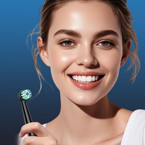 10PCS Replacement Heads Compatible with Oral B iO 2 3 4 5 6 7 8 9 10 Series Electric Toothbrush, IO Brush Heads Compatible with Oral B, Medium Bristles for Teeth Clean & Gums Care (Black/White)