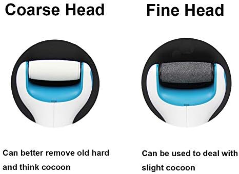 BOMPOW Foot Scrubber Electric Callus Remover Rechargeable Foot File Hard Skin Remover Pedicure Tools Electronic Callus kit for Cracked Heels and Dead Skin with 2 Roller Heads, Blue