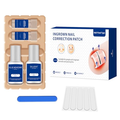 Ingrown Toenail Treatment, 10 packs Titanium Alloy Ingrown Toenail Corrector for all size foot, Ingrown Toenail Removal Kit for Curved Nail Repair, at Home Nail Kit Tools-Blue2