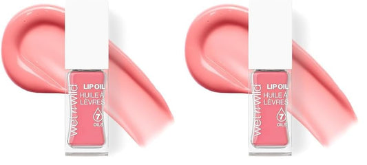 wet n wild Lip Oil - Lightweight, Non-Sticky, Hydrating & Nourishing Formula with Marula & Jojoba Oils, Vegan & Cruelty-Free - Fuzzy Pillow (Pack of 2)