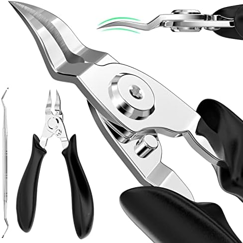 Ingrown Toenail Clippers(Upgrade), Steel Nail Clippers for Professional Podiatrist, Unique Long Handle Curved Blade Tool for Thick & Ingrown Nails, Suitable for Men, Women and Elderly-XIORRY