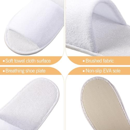 24 Pairs Spa Disposable Slippers Open Toe Non Slip Slippers for Women Men Guests Hotels Home Party Housewarming