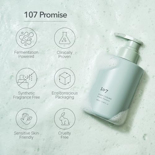 107 SCALP COOLING Breeze Shampoo - Soothing & Refreshing scalp cooling shampoo with 3-Year Aged Fermented Mugwort Vinegar – Scalp Care, Sebum Control (12.84 oz)
