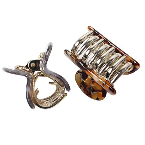 1.57 inch Small Acrylic Hair Claw Clips for Girls and Women Marbling Hair Clips,Plastic No-Slip Grip Jaw Hair Clip Hair Jaw Clamp,Pack of 12