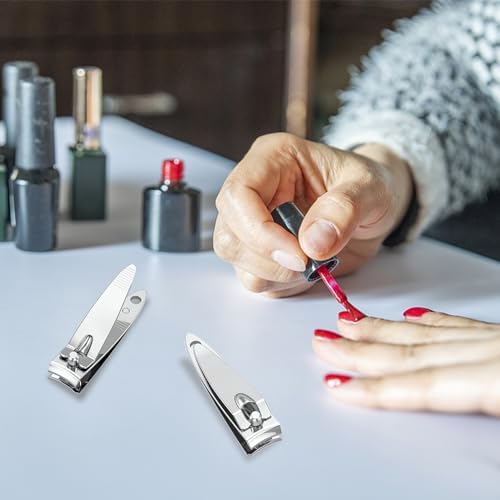 100 Pieces Nail Clippers Flat Toenail Clippers Stainless Steel Toenail Clippers Manicure Pedicure Sturdy Trimmer Set for Men and Women