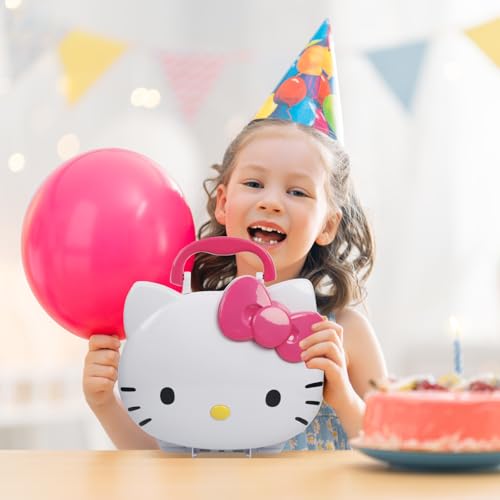 Hello Kitty Face Light-Up Makeup Vanity Set for Girls, Includes Nail, Eye and Lip Accessories, Perfect Birthday and Holiday Gift, AA Batteries Not Included, Ages 3+ by Townley Girl