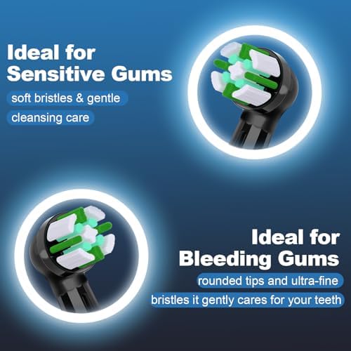10 Pcs Replacement Heads Compatible with Oral B iO, Brush Heads Compatible with Oral B iO 2 3 4 5 6 7 8 9 10 Series Electric Toothbrush Handles, Deep Clean and Protect Teeth (Black/White)
