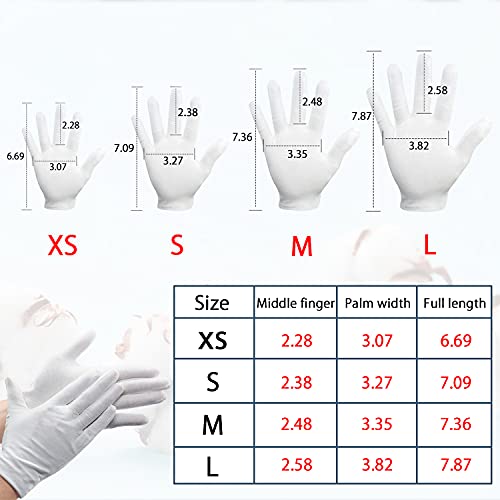 24Pcs White Cotton Gloves for Dry Hands Kids Eczema Gloves Overnight Moisturizing Gloves for Women Cosmetic