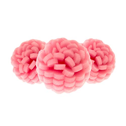 3-Pack Facial Buff - Foam Scrubber Loofah for Exfoliation & Cleansing Face - Removes Oil, Dirt, Dead Skin & Makeup - Sensitive, Dry, Oily or Combination Skin - Gentle to Clinical Strength (Pink)